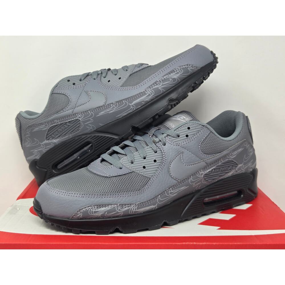 Nike Air Max 90 GREY REFLECTIVE DZ4504-002 Size 13 WORN
